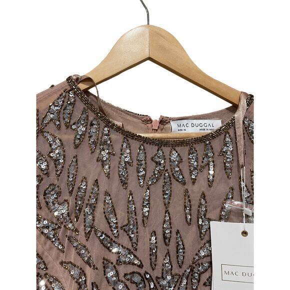 MAC DUGGAL EMBELLISHED ILLUSION SHEATH DRESS 5521 SIZE 16 - Picture 7 of 12